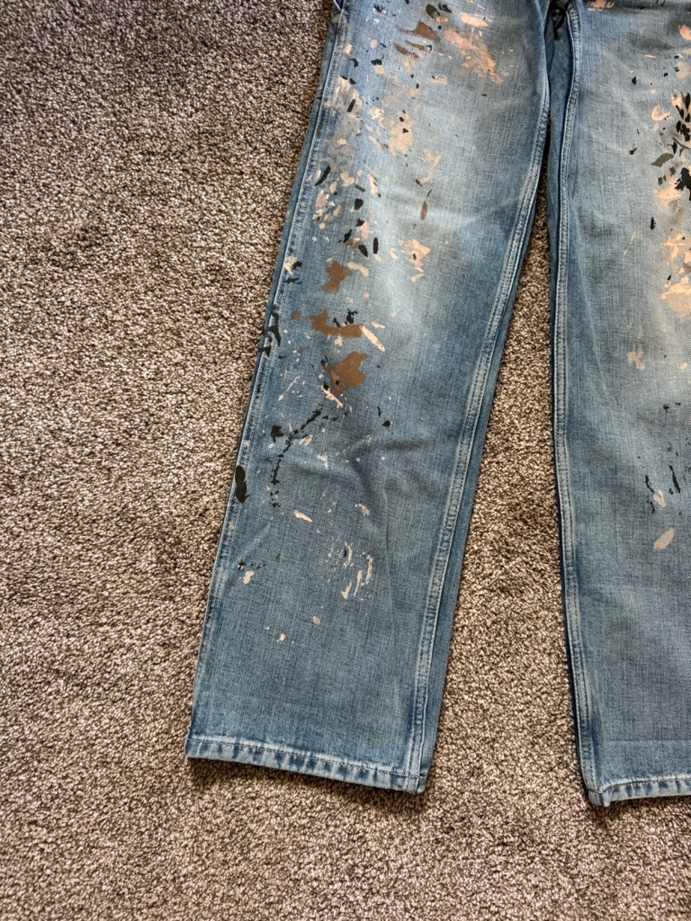 Ralph Lauren Double RL Paint Splatter Denim Work Pant - Picture 2 of 9